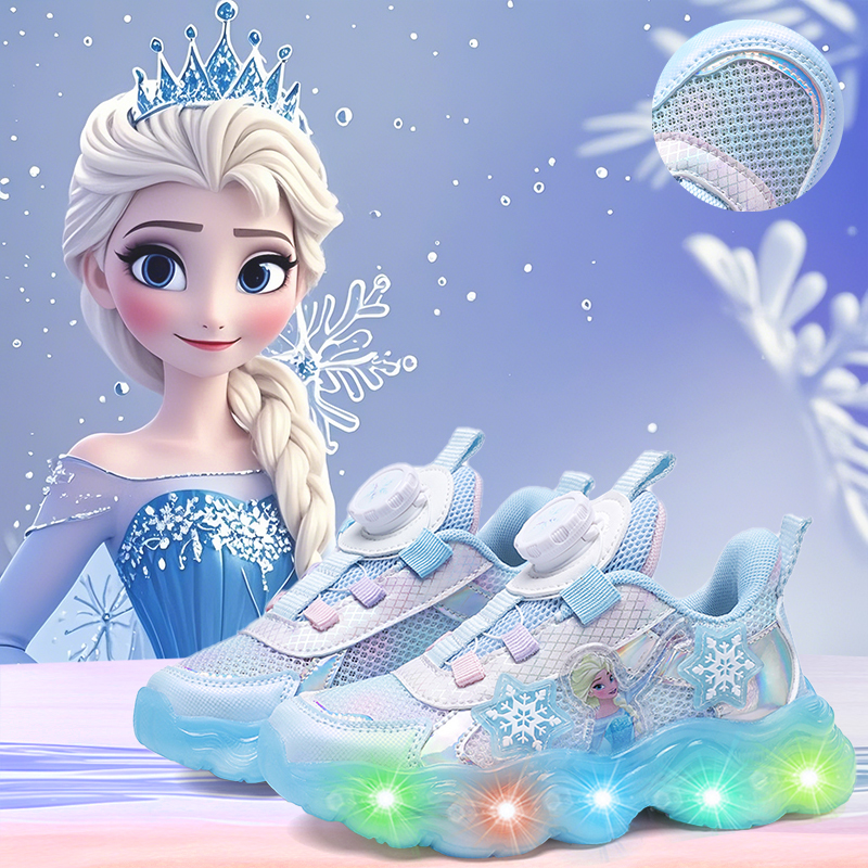 Bumblebee X Elsa Princess Girls' Light-Up Shoes 2026 Summer Single Mesh Girls' Glowing Shoes Children's Running Shoes Bumblebee X Elsa Princess Girls' Light-Up Shoes 2026 Summer Single Mesh Girls' Glowing Shoes Children's Running Shoes