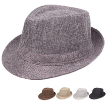 Mens Linen Fisherman hat Spring and Autumn breathable thin gift hat for the elderly Summer Visor Jazz hat Dad cool Hat