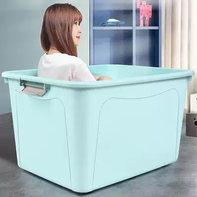 Thickened plastic extra-large storage box household clothes storage box moving finishing box large clearance