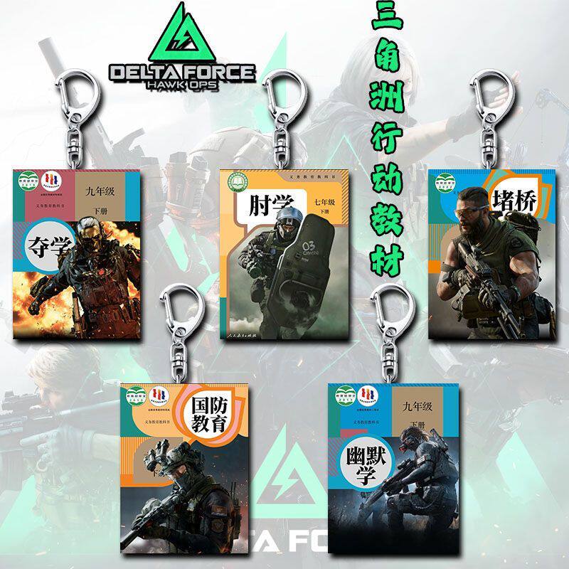 Delta Operation Themed Fun Keychains, Veyron Red Wolf, Uluru Creative Student Backpack Acrylic Charms