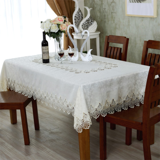 高档欧式蕾丝花边家用卧室床头柜桌布盖布盖巾防尘罩边柜台布纯色
