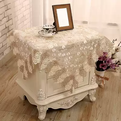 Bedside cabinet cloth scarf lace gauze refrigerator cover TV set air conditioning cover washing machine dust cover cloth household dustproof cloth curtain