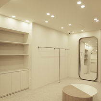 Clothing store display rack wall-mounted stainless steel side hanger womens clothing store decoration design renderings