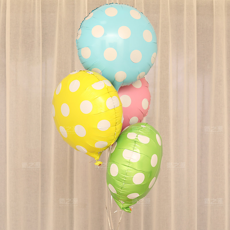 18 inch round aluminum film balloon wedding decoration birthday arrangement candy color spot dot wave point aluminum foil balloon