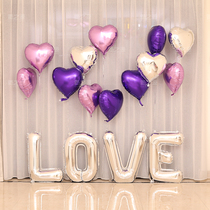 Wedding wedding wedding room decoration arrangement proposal confession decoration LOVE letter aluminum film balloon heart-shaped balloon