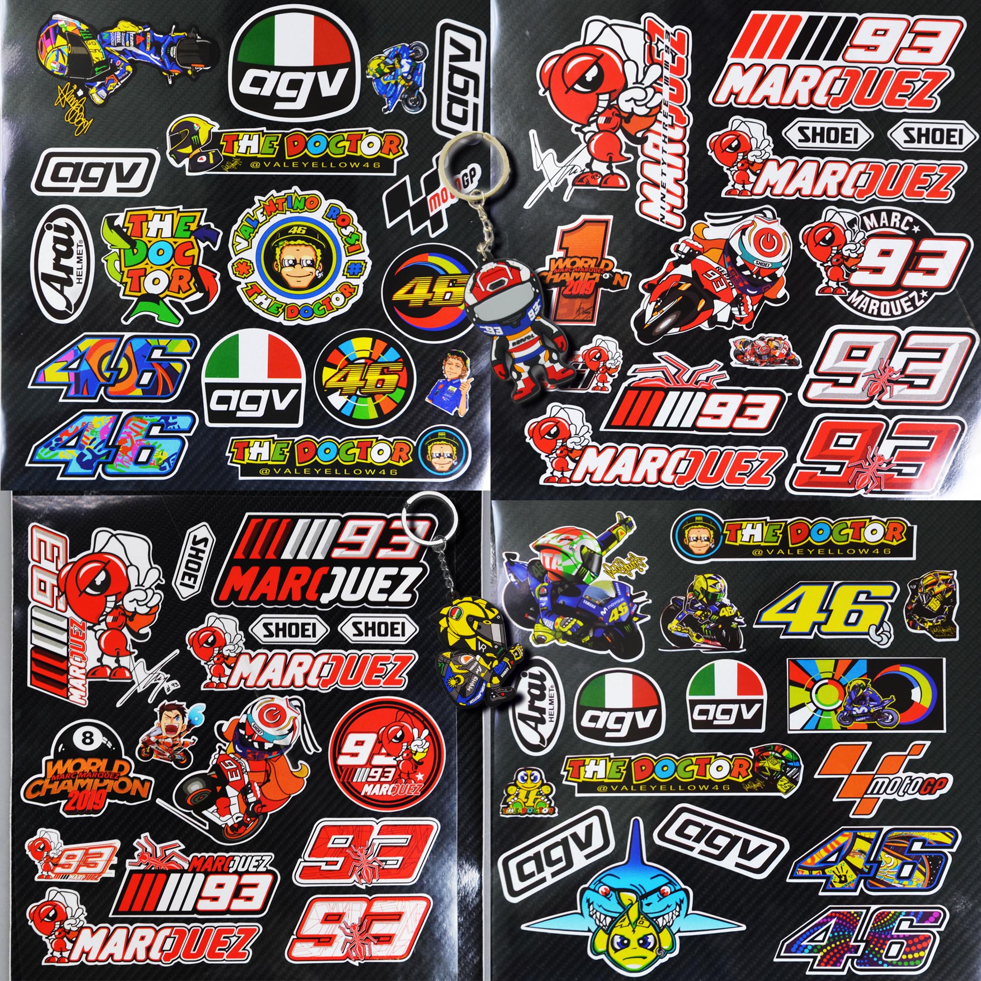 Locomotive Sticker Applique 46 Rossi sticker AGV shark Marquis 93 Red Ant safety helmet patch glistening