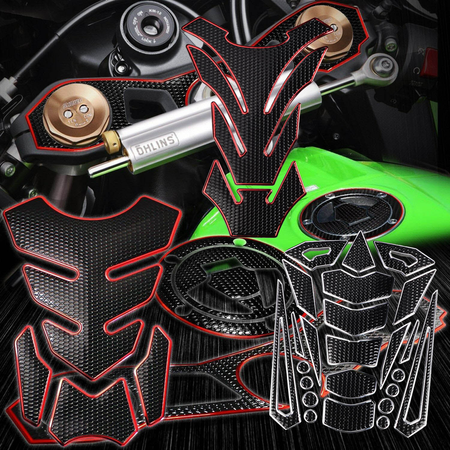 Applicable Honda Mountain Yekawasaki Spring Wind 400 Locomotive Decoration Tank sticker Anti-collision strip film Fish bone applid