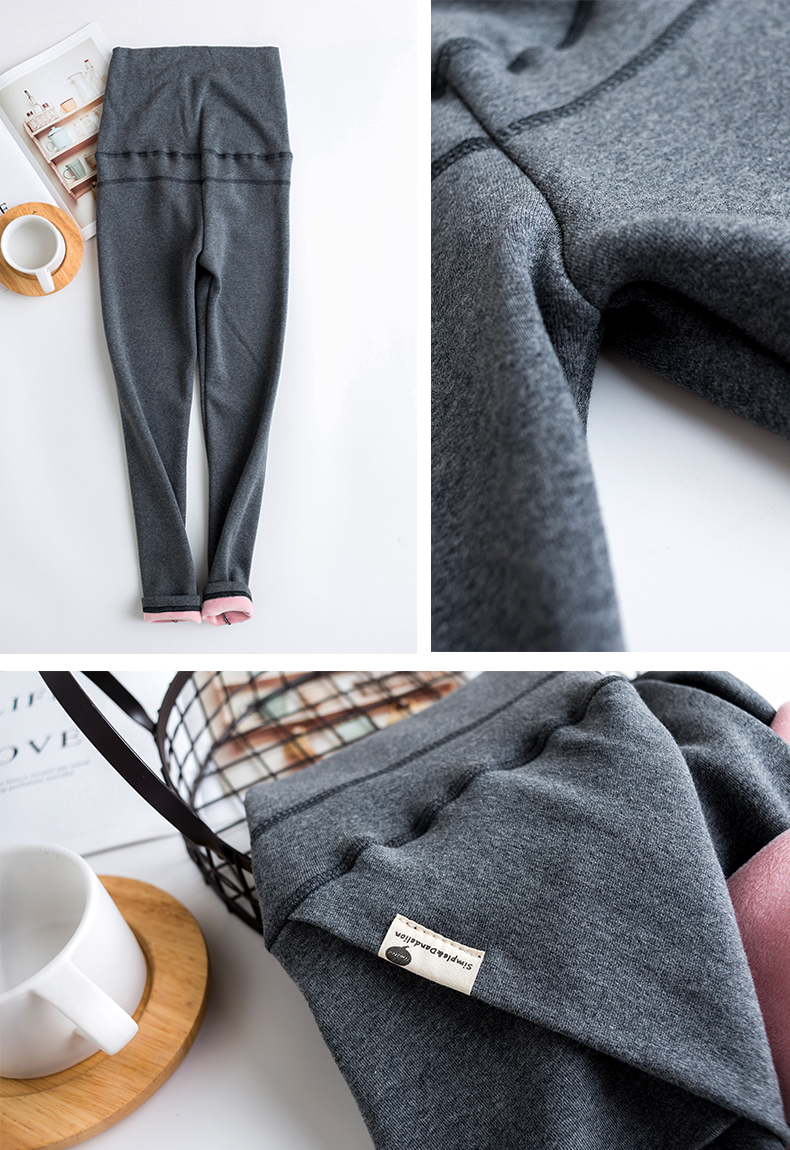Bà bầu chạm đáy mùa thu đông dày quần bà bầu mặc cotton cộng với nhung thon gọn chân ấm bụng nâng quần quần cho bà bầu 3 tháng đầu