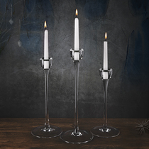 Nordic romantic dinner Candlestick retro European and American modern dining table creative props pendulum glass candle holder