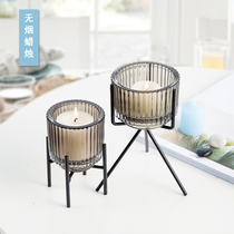 Glass Candlestick Nordic Romantic Candlelight Dinner Home Candles European Smokeless Fragrant Candles