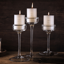 European romantic dinner Candlestick retro European and American modern table creative props ornaments American glass candle holder