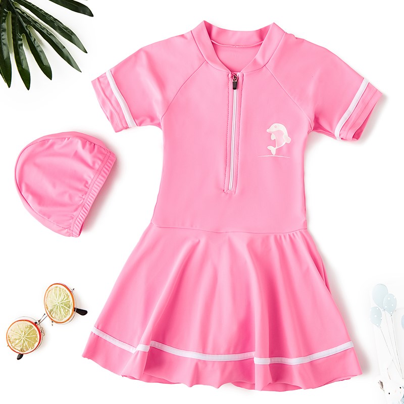 Girls children's swimwear princess skirt style big children's sunscreen warm hot spring swimsuit cute children