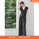 Mohan Yimei ແບບມີສະໄຕລ໌ແລະຫຼາກຫຼາຍຊະນິດຂອງລະດູຮ້ອນປີ 2026 ຄໍ V ປອມສອງສິ້ນສີທີ່ກົງກັນຂ້າມກັນກັບຊຸດໂສ້ງຂາກວ້າງ