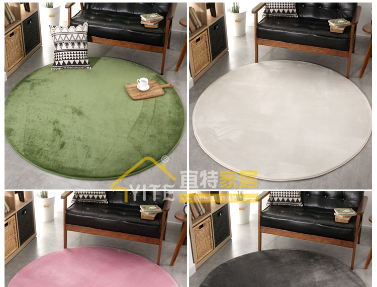 phòng ngủ hiện đại thảm tròn dày flannel màu rắn giỏ yoga đơn giản ghế wicker ghế máy tính mat thảm - Thảm thảm trải ghế