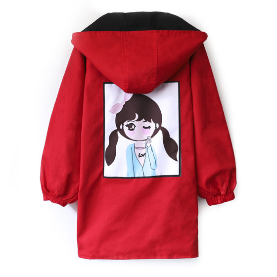 Girls' windbreaker jacket, older children's autumn clothing, 6-12 years old, reversible, 13, 15, primary school girls, spring and autumn clothing fashion