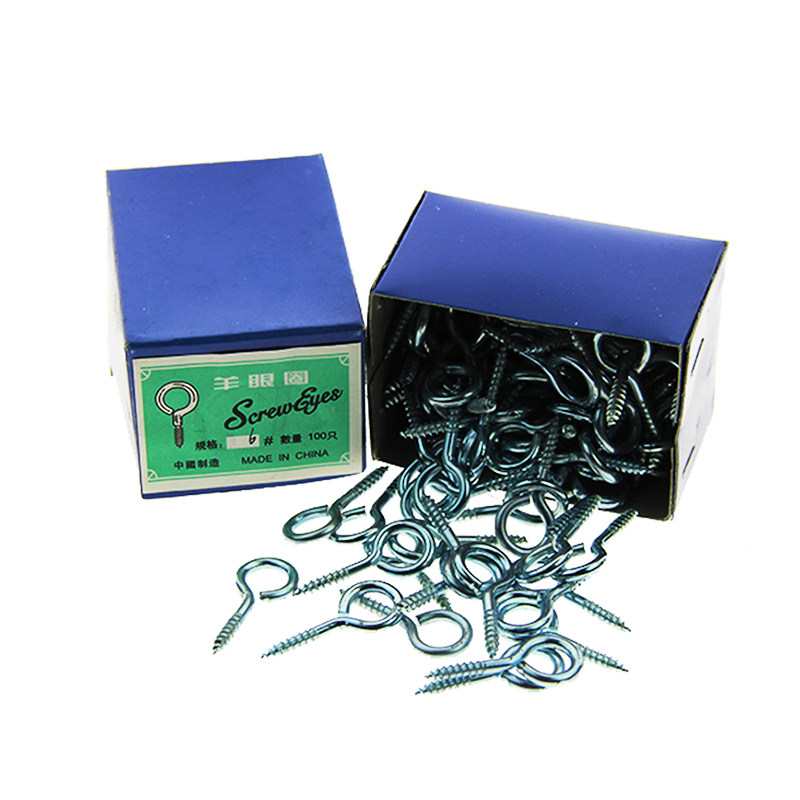 100 window hooks threaded iron hooks wooden screws hooks multi - purpose closed loop hooks linked