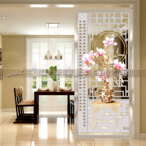 European-style art glass partition screen aisle modern background wall living room Xuan closed frosted transparent lattice vase