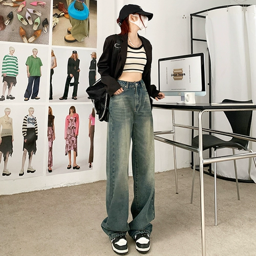 Ретро приталенные джинсы, летние штаны, оверсайз, высокая талия, свободный прямой крой