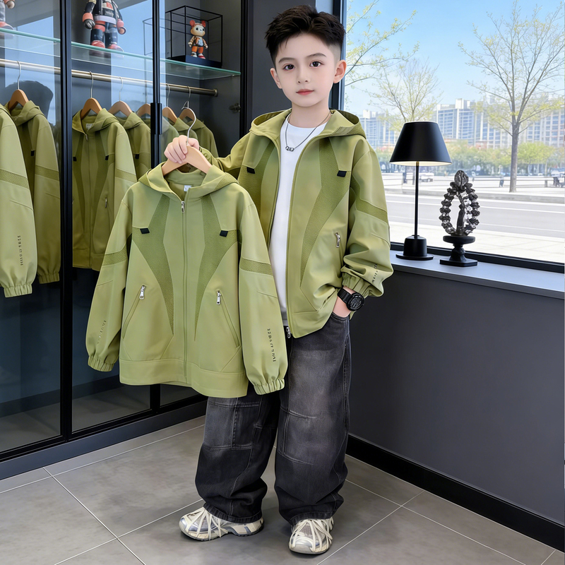 Children's Clothing Boys' Spring Jacket 2026 New Style for Older Kids Spring and Autumn Boys' Stylish and Fashionable Spring Jacket