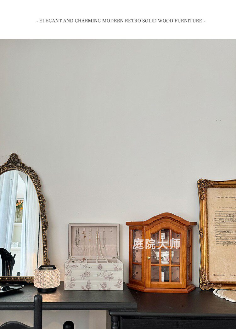 шкаф для ванной 中古陈列杯子置物架覆古杯架咖啡杯收纳层架实木靠墙挂式壁橱展示架 Other home