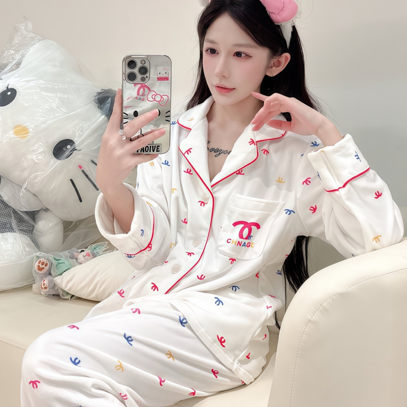 Gp Vero Flannel Girls' Pajamas Warm and Thick Loose Coral Fleece Home Wear Set Gift for Female Students