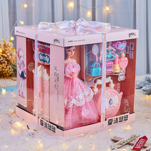 Girl's toy 3-year-old 6-year-old doll set, oversized gift box, princess doll simulation, exquisite dream mansion