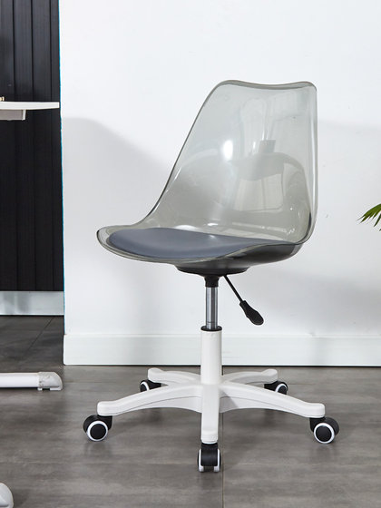 电脑椅子靠背简约家用久坐不累办公室学习书桌椅亚克力旋转升降凳