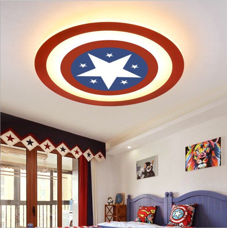 National Beauty Team Creative Led Children Room Lamp Ultra-thin Round Bedroom Suction Top Lamp Kid Room Light-Taobao