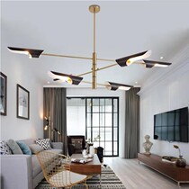 National wrought iron chandelier post-modern living room chandelier simple personality Nordic propeller chandelier