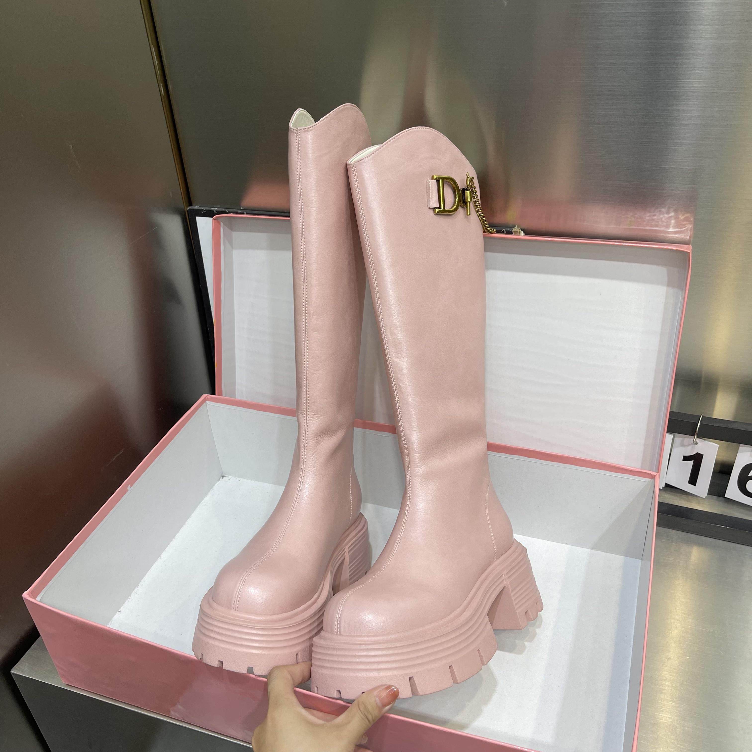 Ocnltie Fashion Nets Red Temperament High Silo Boots Woman 2023 Autumn Winter New Women Shoes Inron Wind Rider Fashion Boots-Taobao