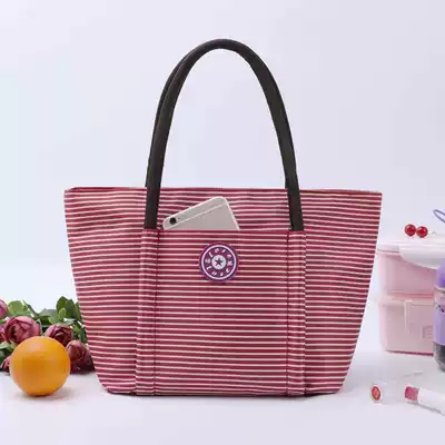 Bento belt waterproof thickened portable bento bag Mommy large satchel student belt rice bag Canvas bag handbag