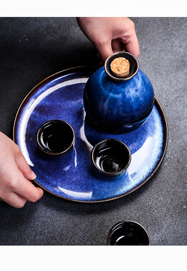rượu sake Nhật Bản gốm bộ đồ màu trắng với rượu sake nhỏ tách tinh thần cốc cốc nhỏ để uống rượu flagon phụ đốt flagon - Rượu vang kệ để rượu vang