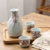 Rượu sake hộ gia đình được vẽ bằng tay màu gạch men rượu vang nhỏ hầm rượu vang tách ly rượu vang trắng thủy tinh phong cách Nhật Bản rượu shochu - Rượu vang