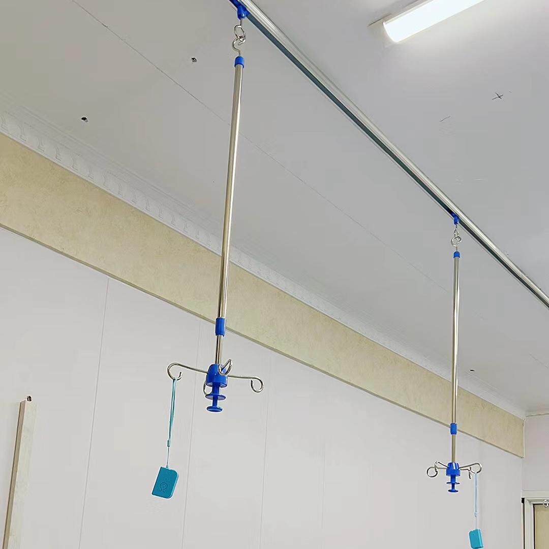 加厚不锈钢天轨输液架吊杆输液架点滴架吊瓶架输液轨道输液架移动