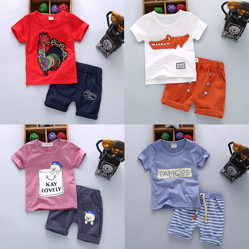 2017新款男童装1夏装2迷彩套装3儿童衣服4小男孩5夏季两件套6岁潮