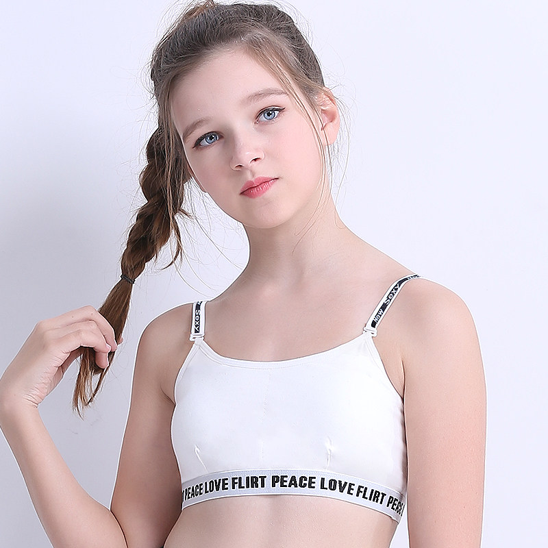 Girls' underwear vest development period cotton student girl strapless summer middle and large children's bra sports bra 9-12