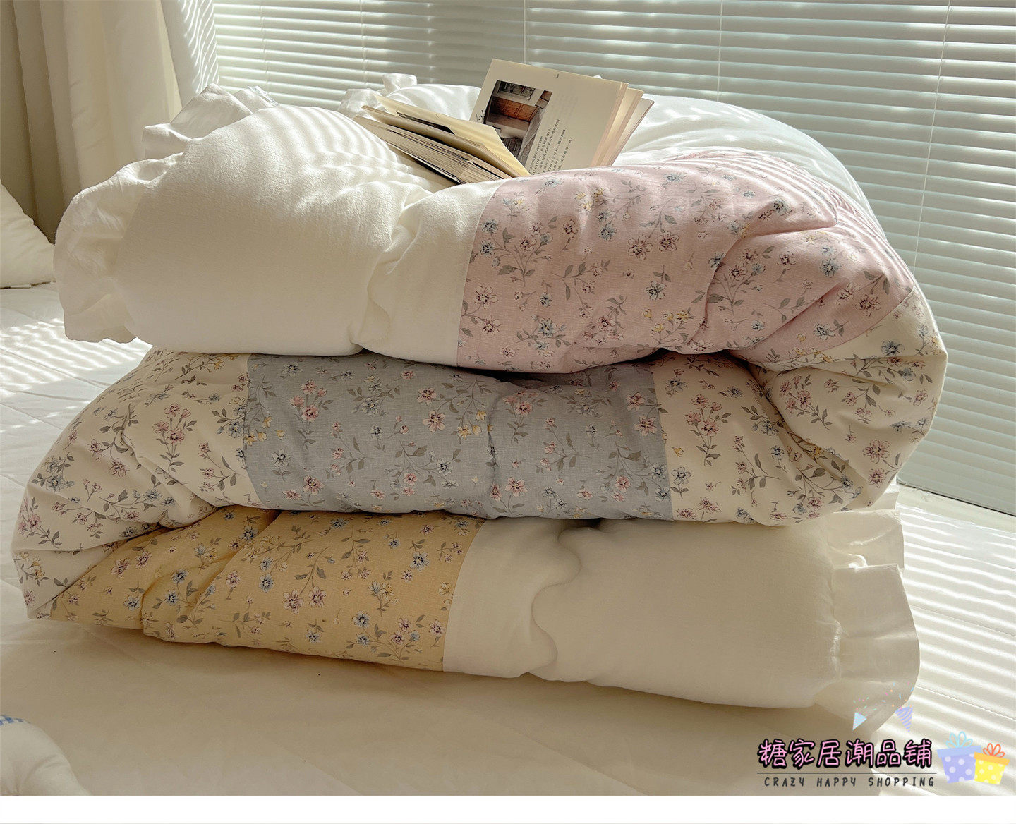 Одеяло в корейском стиле с большими кружевами, легкое всесезонное одеяло для двуспальной кровати, машинная стирка