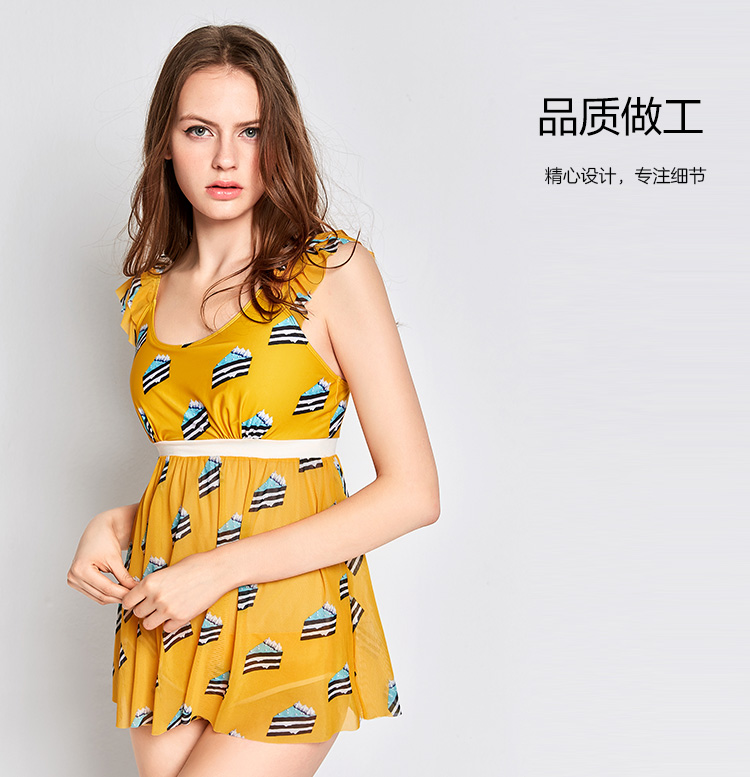 Fendi Shi 18 thời trang mới in bánh lưới xù áo tắm một mảnh FS0664 - Bộ đồ bơi One Piece đồ bơi 1 mảnh kín đáo