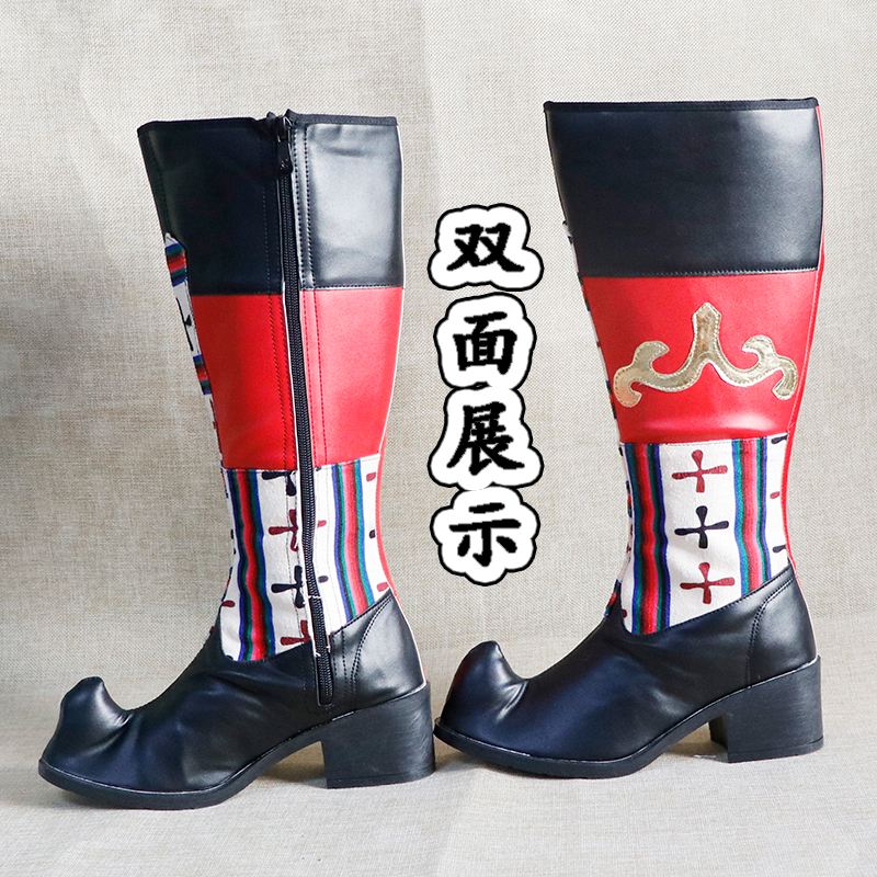 Tibetan Dance Shoes Custom-made Women's Xinjiang Dance Shoes Pulu Women's High Heel High Tube Anti-slip Dance Shoes