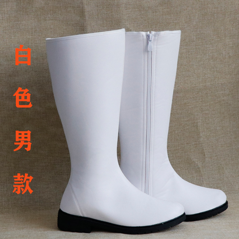 Seven colorful flowers dance folk Mongolian ethnic Mongolian dance performance shoes customize pure red black men and women children with high cylinder