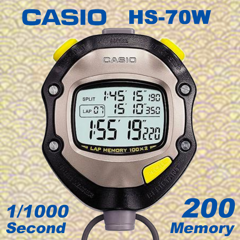 CASIO Sec Watch Professional Athletics HS-70W Japan Original Three Volleyball 200 Memory Training Running Coach Referee