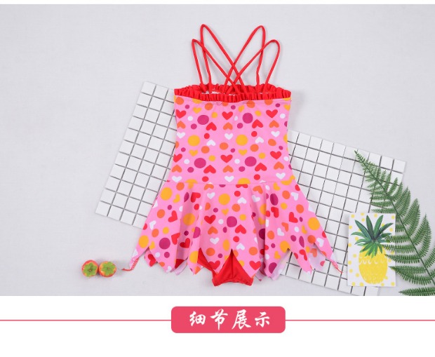 Đồ bơi cho trẻ em gái Cô bé học sinh cấp hai Học sinh dễ thương Công chúa hồng Hoa Váy một mảnh Áo tắm Spa Mới áo bơi trẻ em