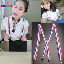 Fashionable adult suspenders clip elastic elastic suspenders rope small belt adult age-reducing trousers belt accessories suspenders women