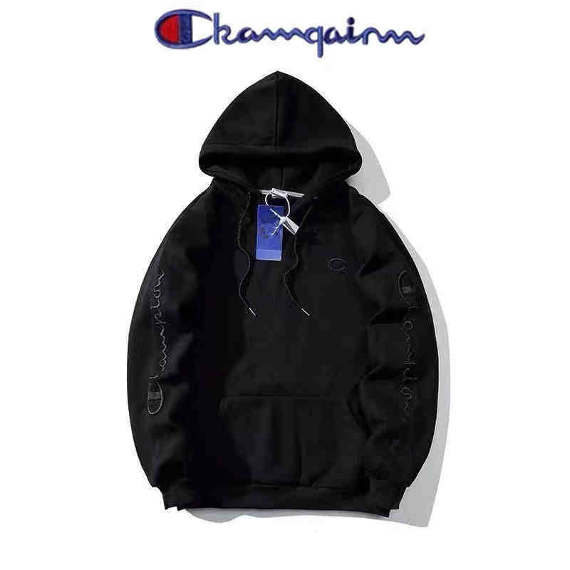 Cute Champion Hooded Sweatshirt for Men and Women, Autumn and Winter Couple's Sweatshirt with Unicorn Sleeves, Fleece-Lined and Thickened, Student Casual Sports Jacket, Trendy