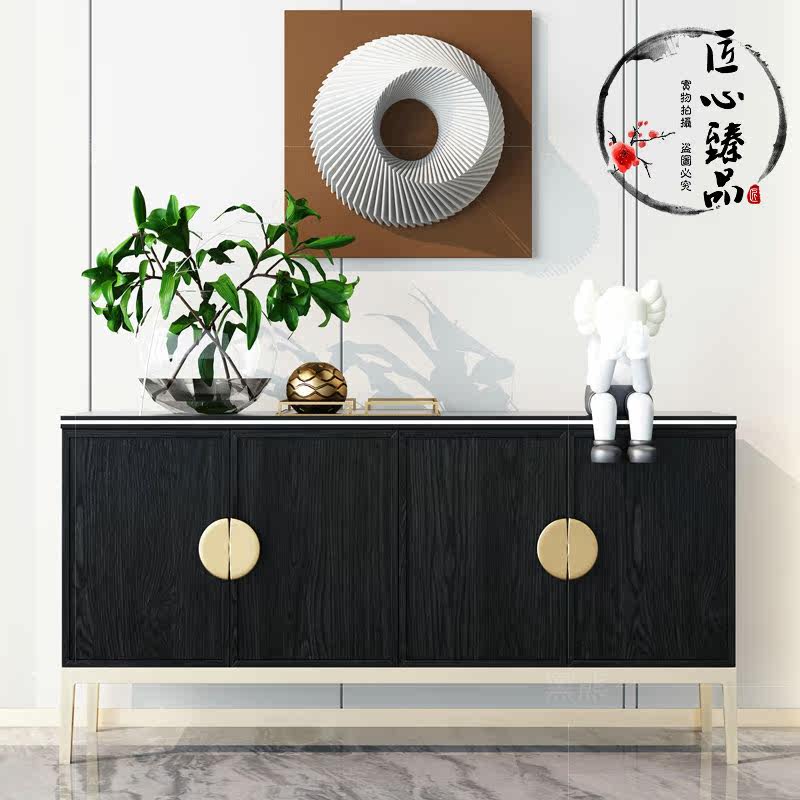 Modern minimalist new Chinese style porch cabinet light luxury Chinese style hallway decoration cabinet European style door shoe cabinet Zen Italian dining cabinet