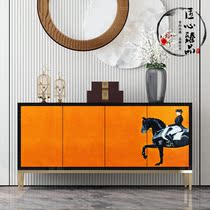 Modern minimalist New Chinese style Xuanguan cabinet locker Decorative Side Cabinet Colored Drawing Cabinet Zen of Chinese style Case Preparation Shoes Cabinet