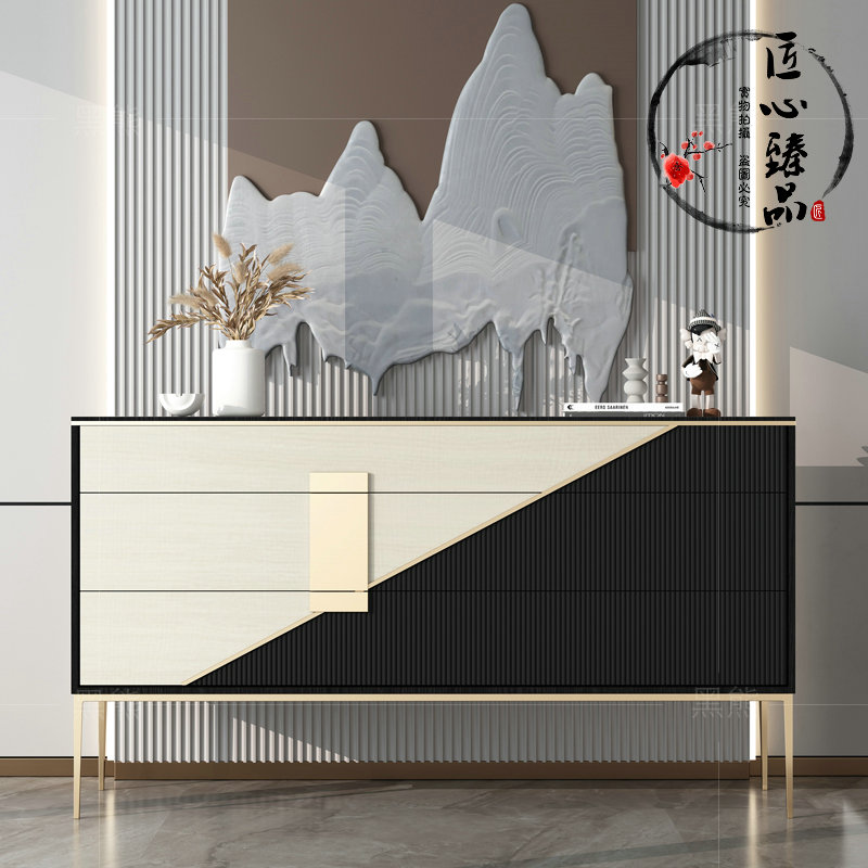 Modern minimalist new Chinese porch cabinet Nordic foyer entry decorative cabinet Italian light luxury decorative storage partition cabinet