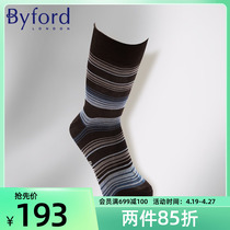 Byford Hundred Rich Mens Silk Light Cotton Knit Gentleman Business Socks for Mens Sox BI9363