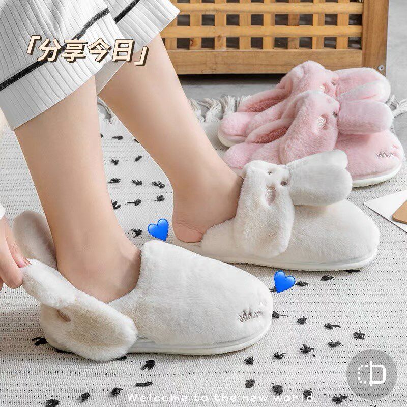 Lidanie cloud clothes TZLDN exploits cute rabbit bear autumn/winter dual-use cotton slippers girls boys' money