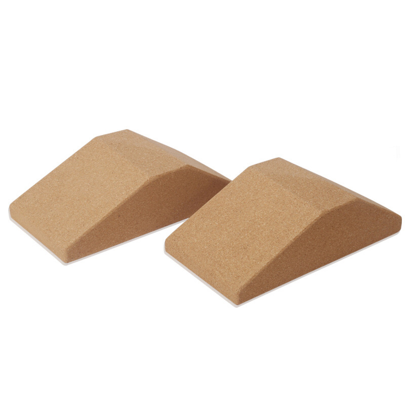 Private Yoga Cork Block Squat Wedge Fitness Weightlifting Calf Stretch Heel Lift Ramp Pair Set